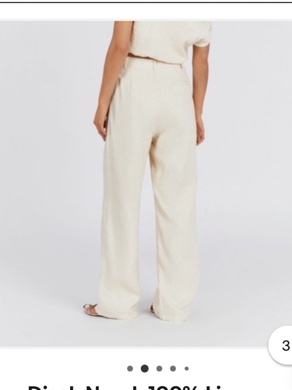 NWT DISSH Norah White Linen High Rise Pants US 4 Tailored Wide Leg